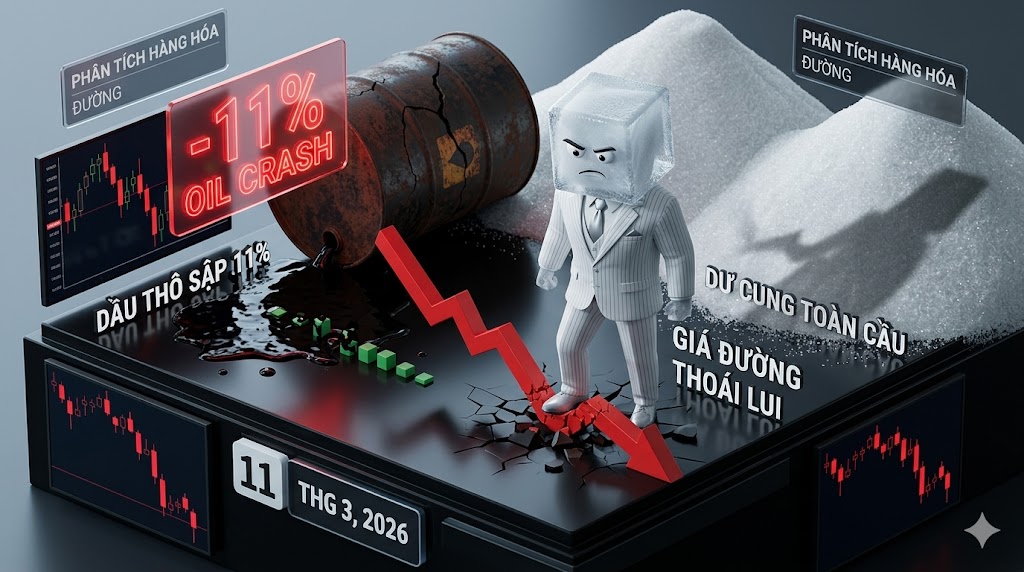 Giá đường thoái lui: Áp lực từ cú sập 11% của giá dầu thô và triển vọng dư cung toàn cầu