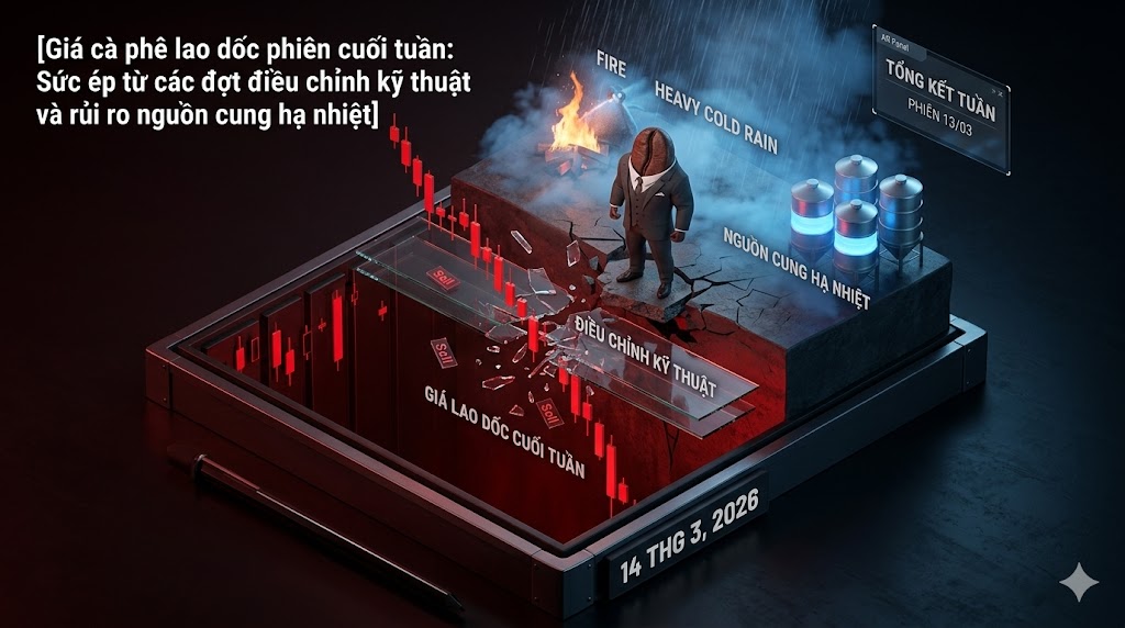 Giá cà phê lao dốc phiên cuối tuần: Sức ép từ các đợt điều chỉnh kỹ thuật và rủi ro nguồn cung hạ nhiệt