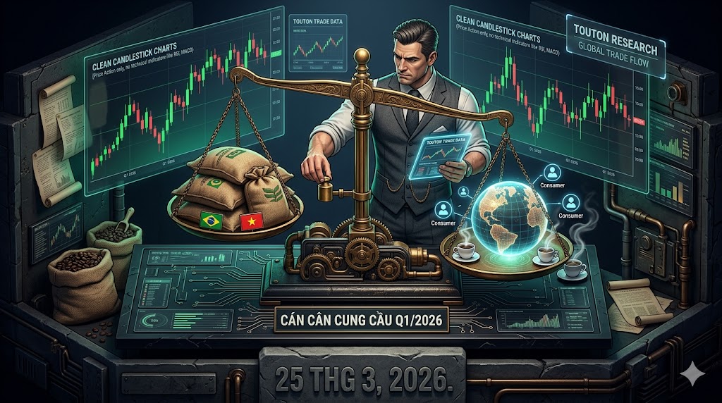 Touton Trade & Research: Cán cân cung cầu Cà phê Quý 1/2026