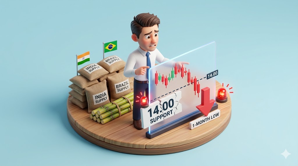 Phân tích kỹ thuật: Đường phá vỡ 14.00, nguồn cung Ấn Độ và Brazil đẩy giá về đáy một tháng.