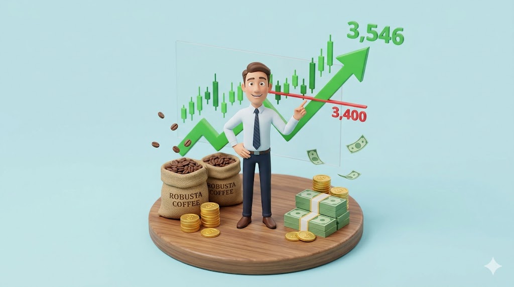 Phân tích kỹ thuật 16/04: Robusta bứt phá mốc 3.400, dòng tiền mới gia nhập đẩy giá hướng tới 3.546.