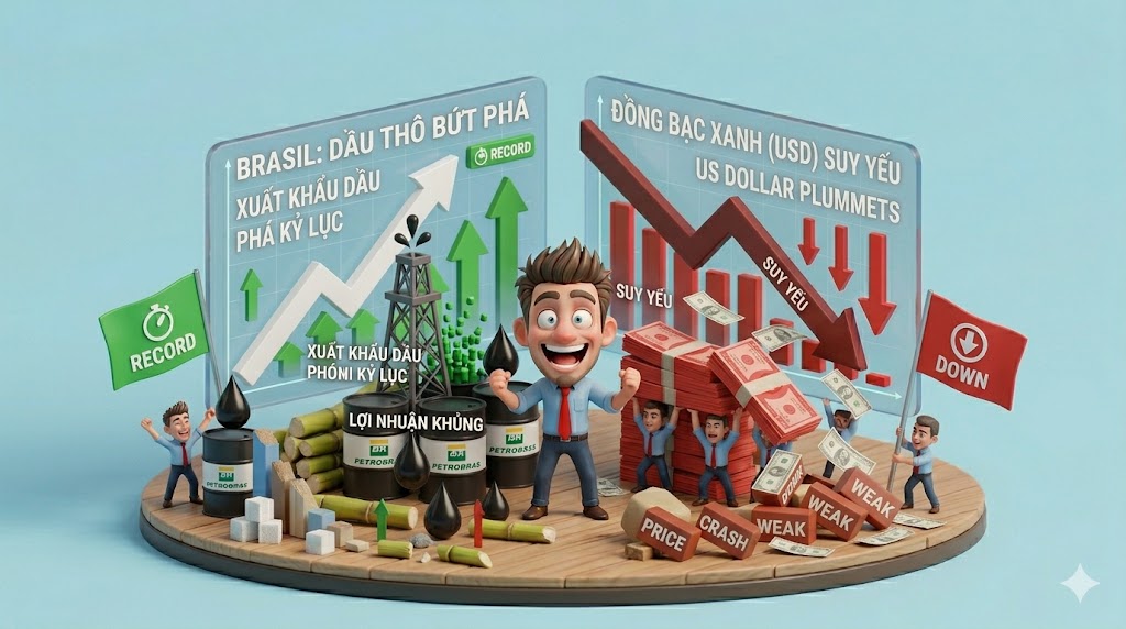 Dầu thô bứt phá ép đồng bạc xanh suy yếu tại Brazil